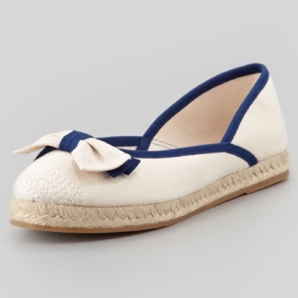 Valentino Red Bow Tie Canvas Espadrilles Size 39